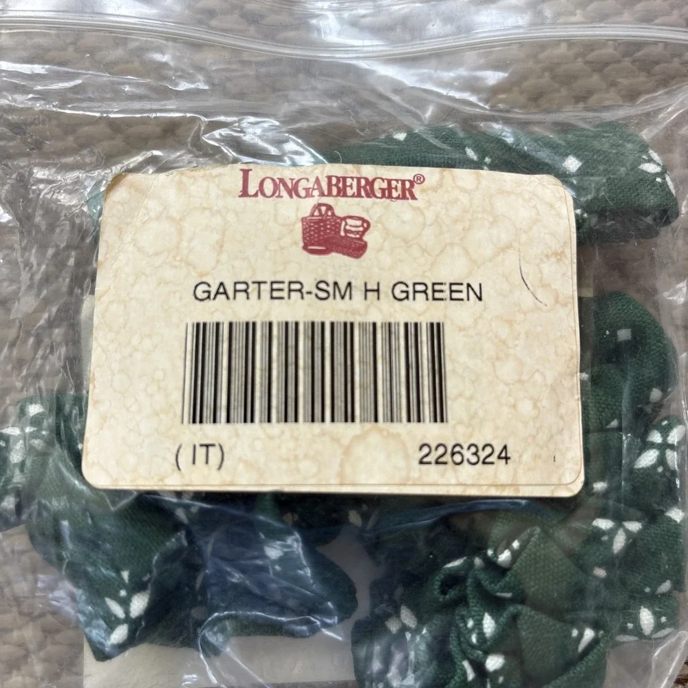 Longaberger Basket Garter In Small Original Green Heritage Pattern #226324